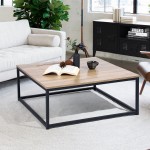 שולחן סלון מרובע פיורי. הומקס חום אלון