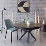 שולחן לפינת אוכל עגול אגוז אמריקאי D-110