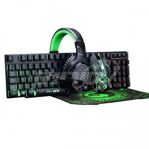 ערכת גיימינג הכולל מקלדת, עכבר, פד ואוזנייה מבית MARVO דגם CM204