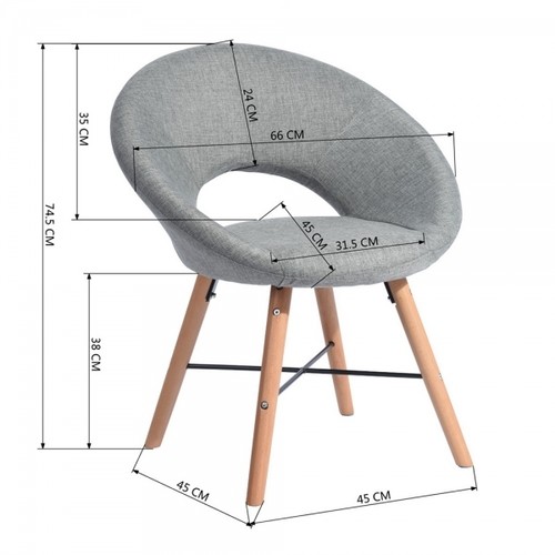 מידות כיסא אירוח מעוצב מבית HOMAX - הומקס דגם ואלדו