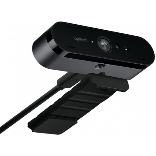 מצלמת אינטרנט איכותית  מבית Logitech דגם: Brio הכוללת מיקרופון מסוגלת לצלם ברזולוצית Ultra HD 4K