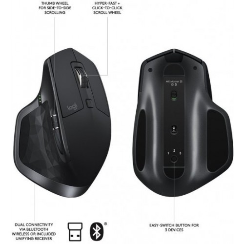 עכבר אלחוטי Logitech MX Master 2S - צבע שחור