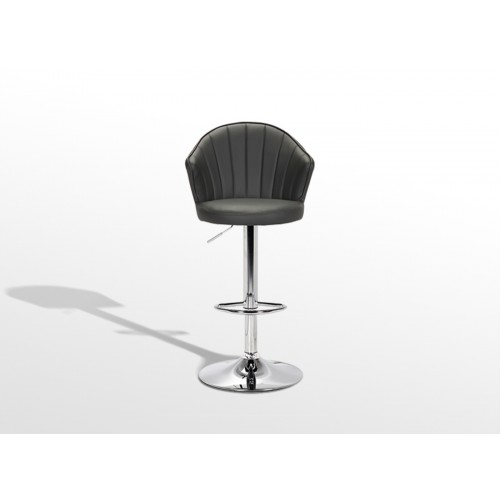 כיסא בר דגם ג’יין דמוי עור איכותי בסגנון מודרני. צבע אפור כהה