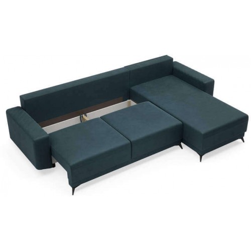 סלון פינתי SELENA נפתחת למיטה זוגית - טורקיז