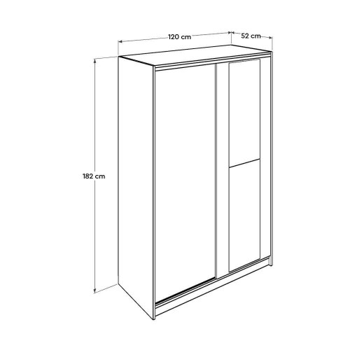 ארון בגדים דלתות הזזה כולל מראה דגם מורגן WD-512 מבית HOMAX 