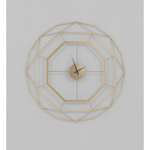 שעון קיר מתכת מוזהבת מבית Razco דגם לנקסטר
