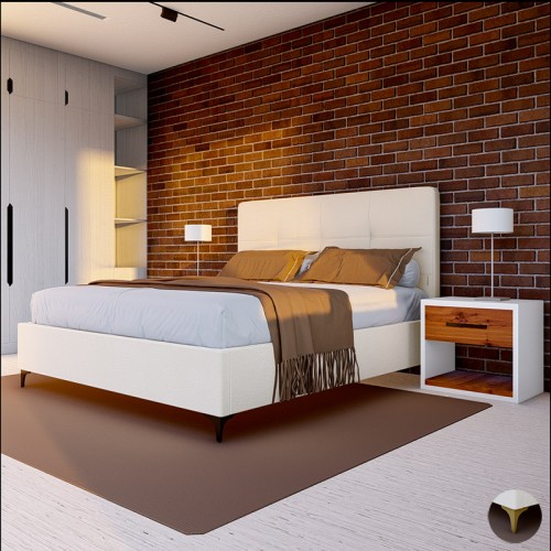 מיטה זוגית בד קטיפה דגם סול.