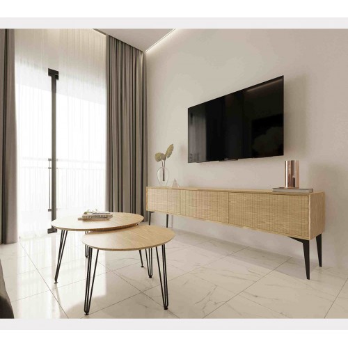 רהיטים במבצע - סט מזנון וזוג שולחנות קיסר