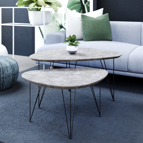 זוג שולחנות סלון מעוצבים דגם קארין