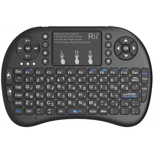 מיני מקלדת RiiTEK אלחוטית דגם I8-R-I-9 עם משטח מגע