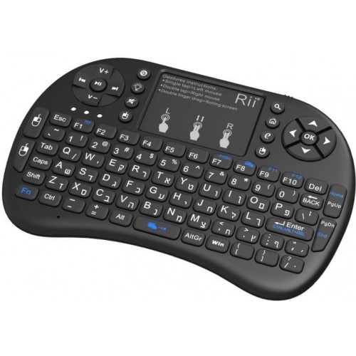 מיני מקלדת RiiTEK אלחוטית דגם I8-R-I-9 עם משטח מגע
