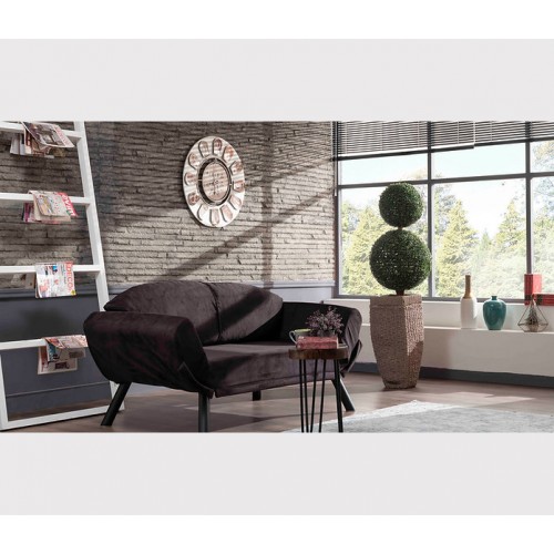 הומקס רהיטים במבצע Genzo Blac - ספה דו משבית נפתחת - צבע שחור