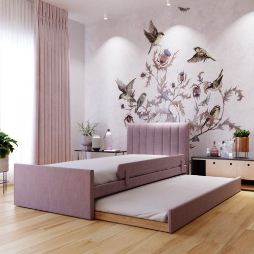 מיטת חבר מרופדת בד קטיפה סנדי פנדה סטייל