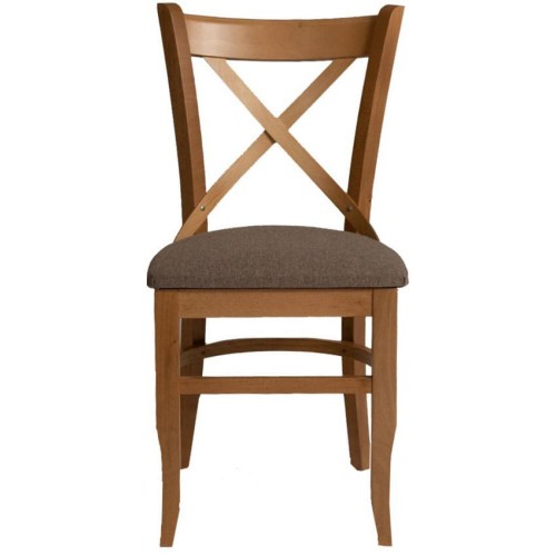 כיסא מעץ מלא וינה לפינת אוכל צבע אלון