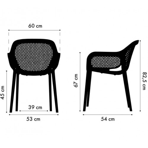מידות כסא דגם עטרה מבית טי. אר. אם רהיטים