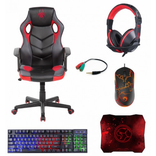 כיסא גיימרים + ערכת גיימינג דגם SPIDER SHOOTER COMBO SPIDER