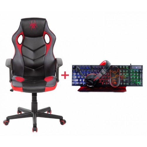 ערכת גיימינג - כיסא גיימרים + ערכת גיימינג דגם SPIDER SHOOTER COMBO SPIDER