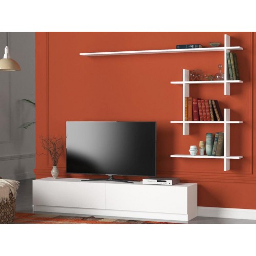 אניק Homax DE4101  - מזנון טלוויזיה עם יחידת מדפים לקיר .אניק Homax DE4101  - מזנון טלוויזיה עם יחידת מדפים לקיר .