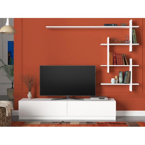 אניק Homax DE4101  - מזנון טלוויזיה עם יחידת מדפים לקיר .