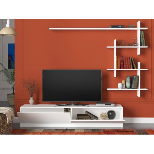 רהיטים במבצע - אניק Homax DE4101 מזנון טלוויזיה עם מדפים לקיר .