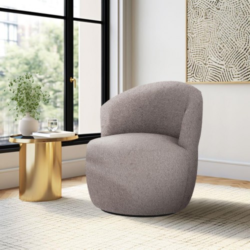 כורסה מעוצבת אדיסון בד בוקלה אפור